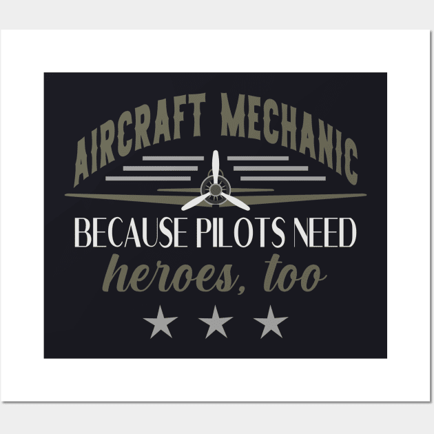 Aircraft Mechanic Gifts for Aviation Mechanics Wall Art by Foxxy Merch